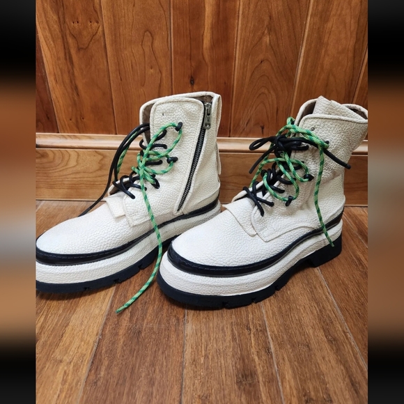 A.S.98 Vonne Combat Platform Lace Up Boots in Milk Sz EU42/US 9.5 NWOT - Picture 4 of 11